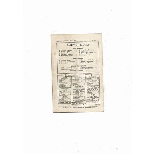 1950/51 Chelsea v Aston Villa Football Programme