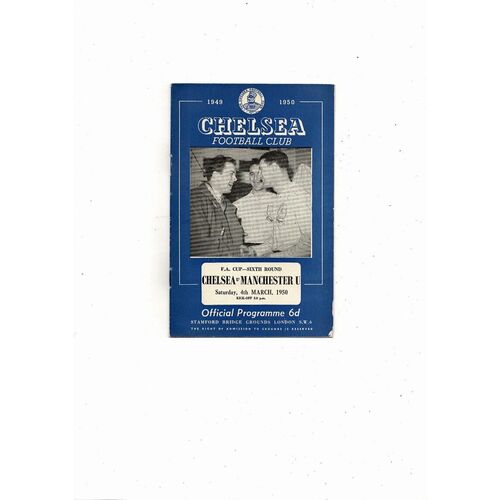 1949/50 Chelsea v Manchester United FA Cup Football Programme