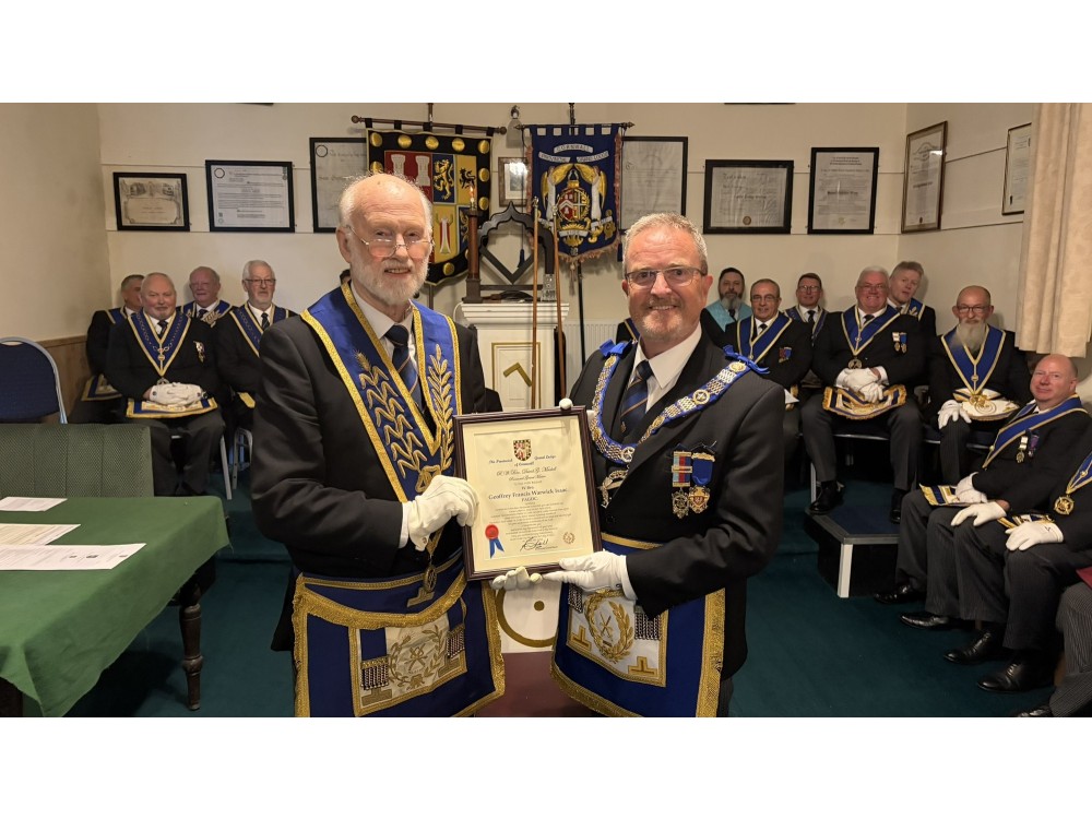 Celebrating 50 Years of Fidelity and Service to Freemasonry: W. Bro Geoffrey F W Isaac, PAGDC | Provincial Grand Lodge of Cornwall | How to become a Freemason in Cornwall | Freemasonry lodges near me Cornwall  | What is Freemasonry in Cornwall UK