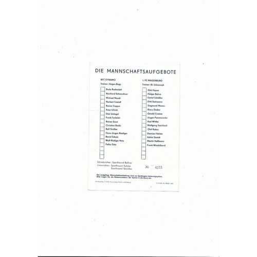 Magdeburg v Dynamo Berlin East German Cup Football Programme 1981/82