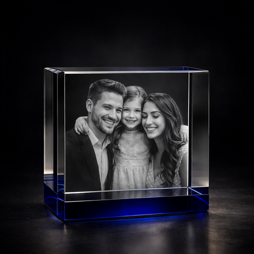 Rio 3D Crystal Block – Ocean Blue Base (XXL)