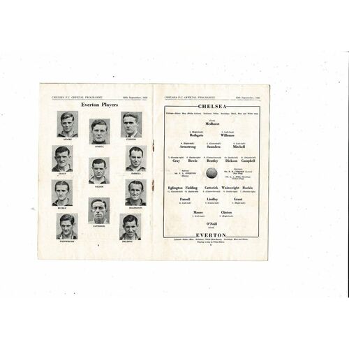 1950/51 Chelsea v Everton Football Programme