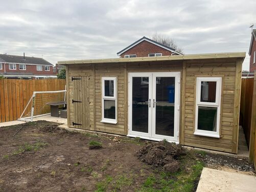 #PVC084 18x10 Pent Summer House Combi