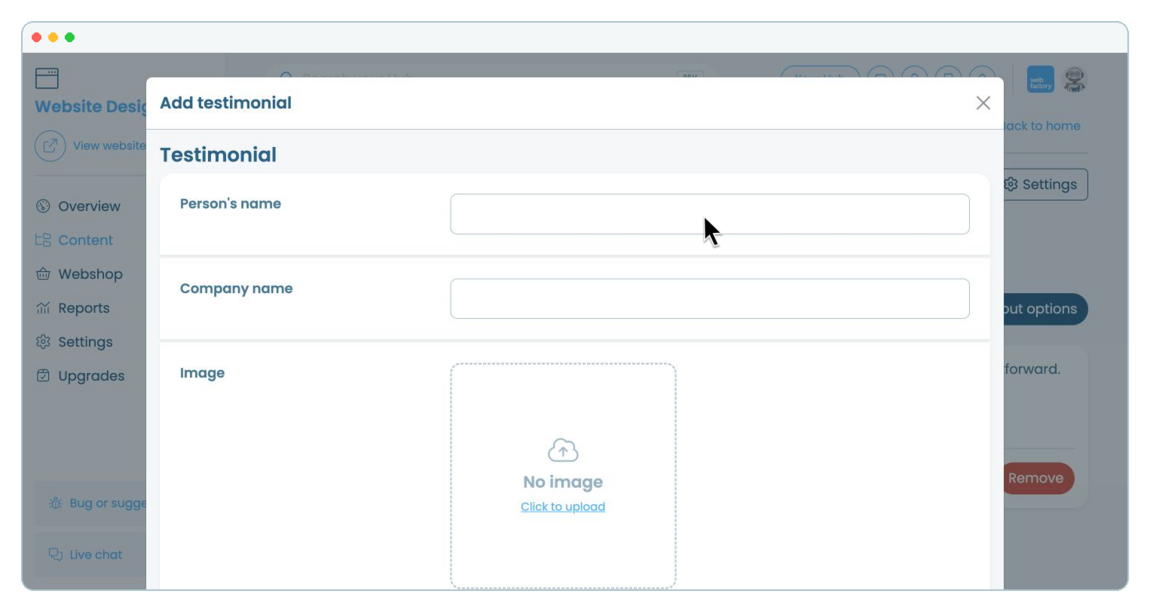 How to add and manage testimonials on a website page | Webfactory Support | Webfactory