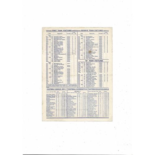 1959/60 Tottenham Hotspur v Everton Football Programme