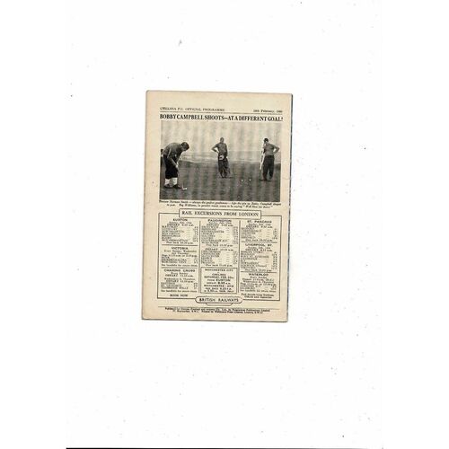 1949/50 Chelsea v Chesterfield FA Cup Replay Football Programme