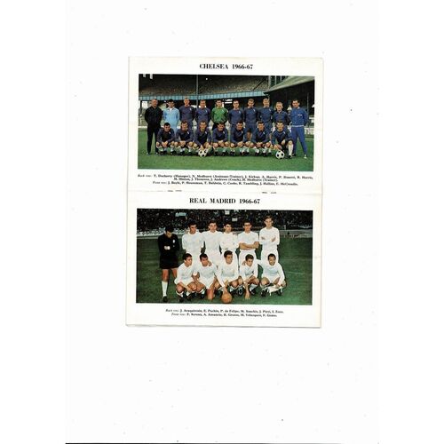 Chelsea v Real Madrid Friendly Programme 1966/67