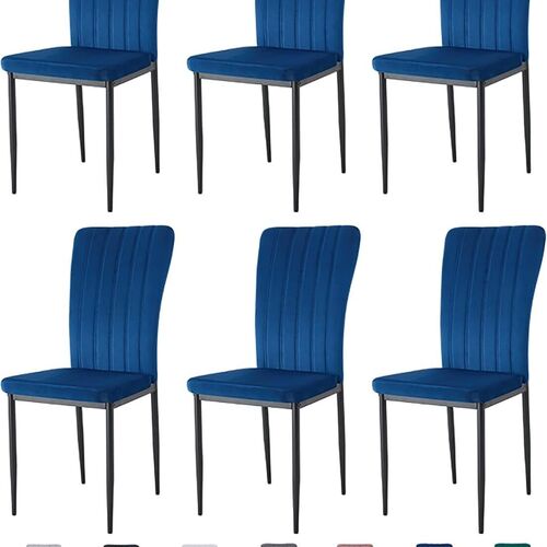mcc direct Dining Chairs, Velvet High Back Kitchen Chairs with Upholstered Soft Seat and Metal Legs for Home, Office, Dining and Reception - Elle