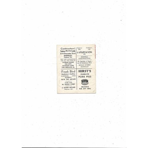 1963/64 Barnsley v Shrewsbury Town Football Programme