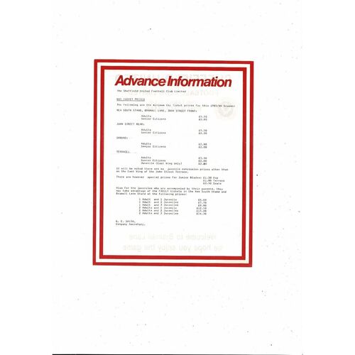 Sheffield United v Leeds United Central League Football Programme 1985/86