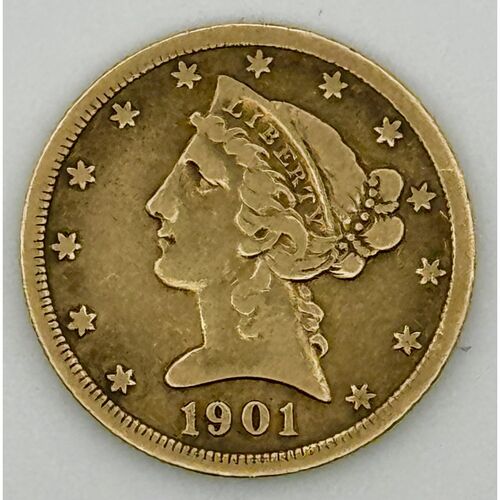 1901 $5 Liberty head gold Eagle
