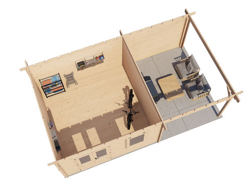 400cm x 400cm + 300cm Veranda