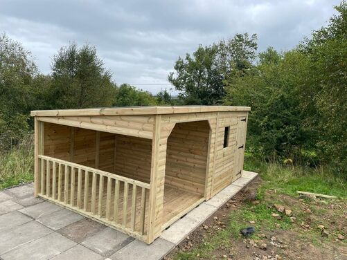 #P006 16x10 Pent Shed with Open Area