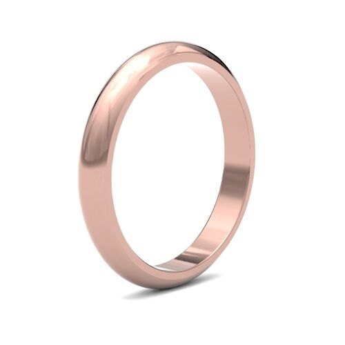 9ct 3mm D shape classic wedding ring