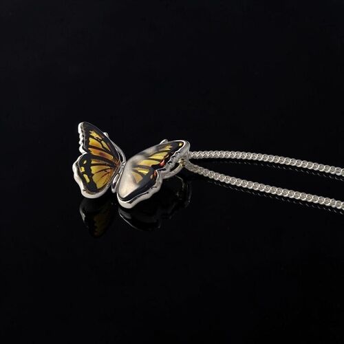 Baltic amber butterfly pendant