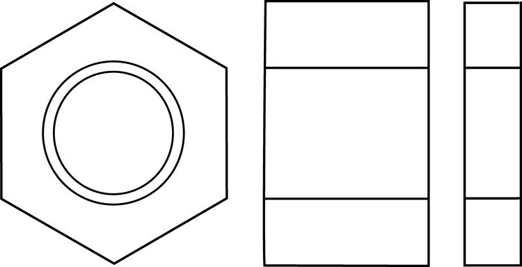 Unchamfered (No Chamfer or NC) style Full and Lock Nuts