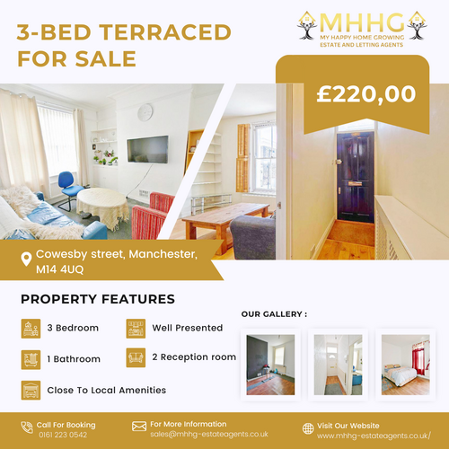 3 Bedroom Terraced for Sale