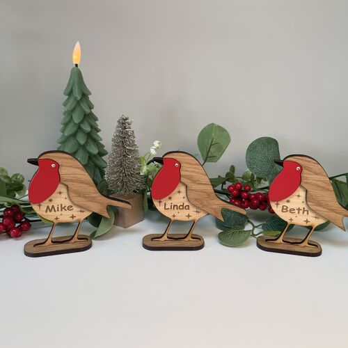 Robin Family Freestanding Christmas Decoration