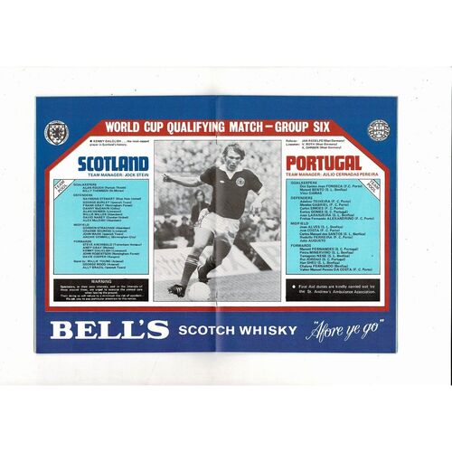 1980 Scotland v Portugal Football Programme Oct. 15th