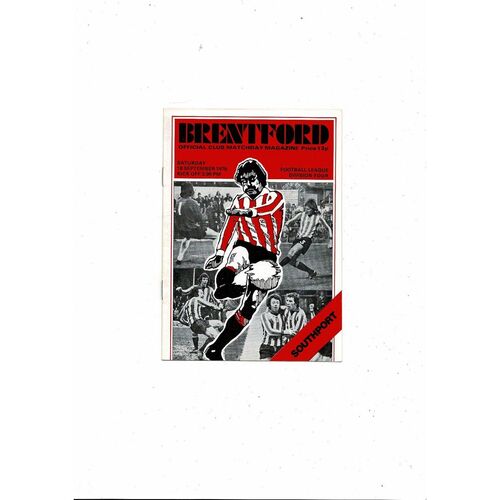 1976/77 Brentford v Southport Football Programme