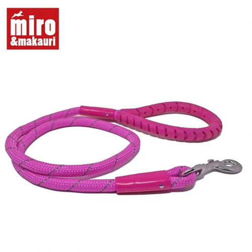Rubber Handle Rope Lead 13mm x 110cm Pink