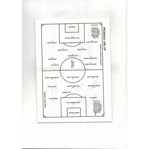Hamrun Spartans v SK Rapid Vienna European Cup Football Programme 1987/88