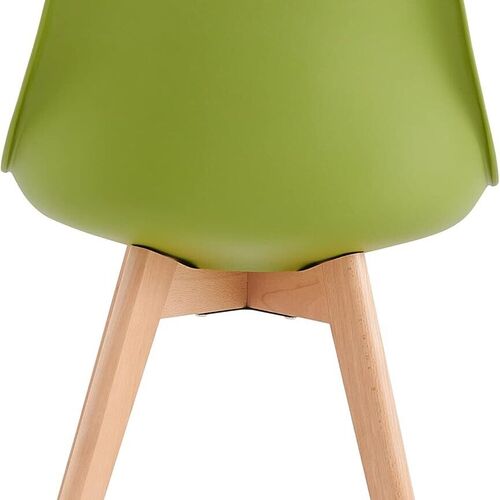mcc direct Set of 4 Dining Chairs Wooden Legs Soft Cushion Pad Stylish DELUXE Retro Lounge Dining Office EVA