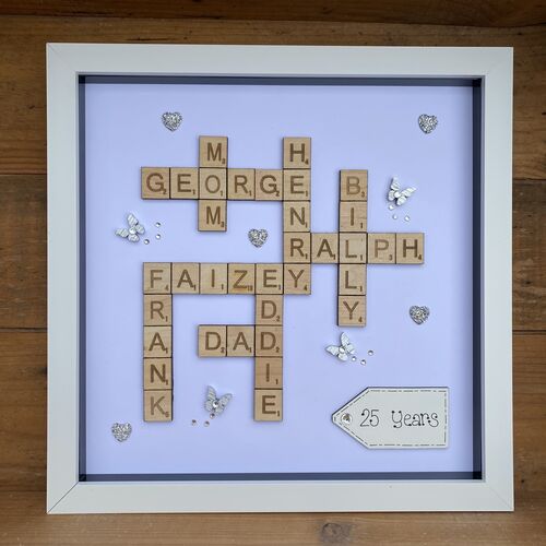 XL LED Customised Scrabble Family Name Box Frame