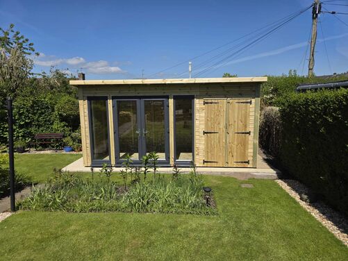 #PVC007 16x8 Pent Summer House Combi
