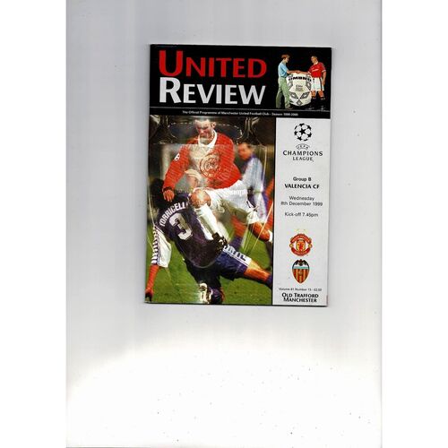 Manchester United v Valencia Champions League Football Programme 1999/00