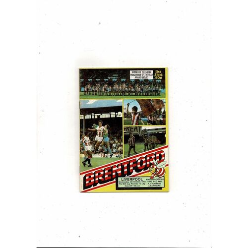 1983/84 Brentford v Liverpool League Cup Football Programme