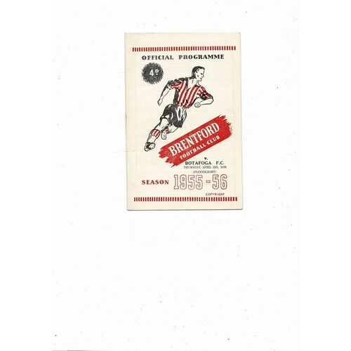 Brentford v Botafoga Friendly Football Programme 1955/56