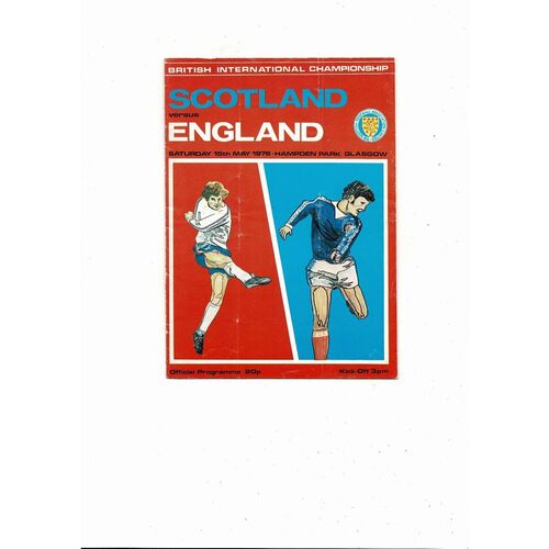 1976 Scotland v England Football Programme