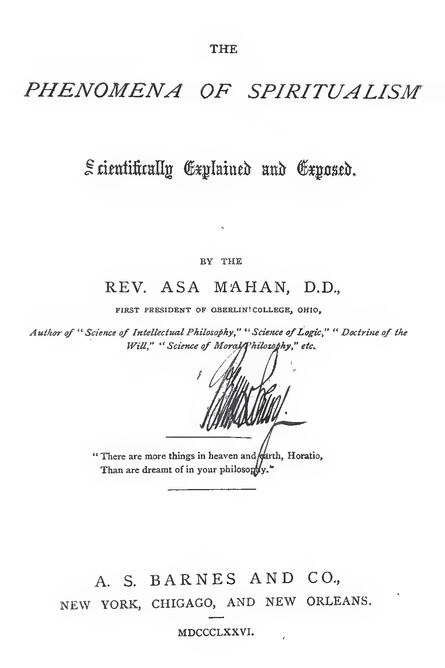 1876 | The Phenomena of Spiritualism Scientifically Explained and Exposed