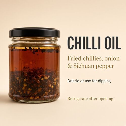 Chilli Oil – Fried Chillies, Onion & Sichuan Pepper | Drizzle or Dip | Welovemanfood 175g