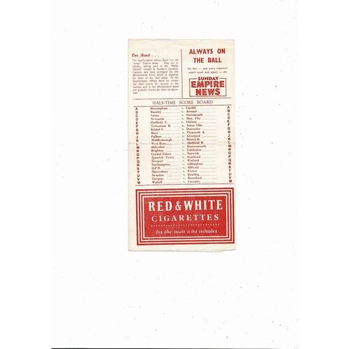 1955/56 Southampton v Leyton Orient Football Programme