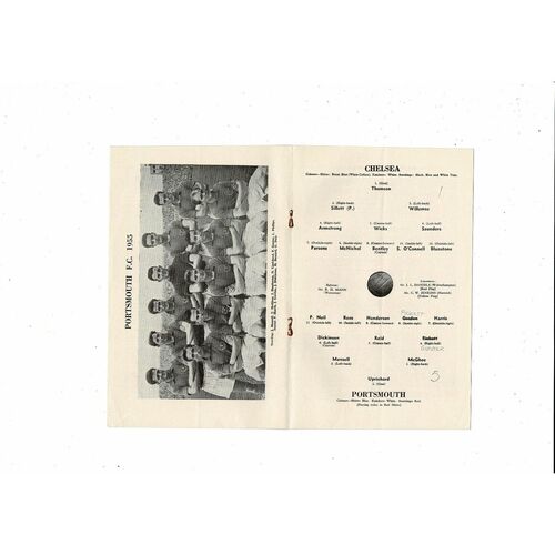 1955/56 Chelsea v Portsmouth Football Programme