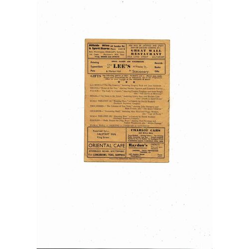 1958/59 Southport v Coventry City Football Programme