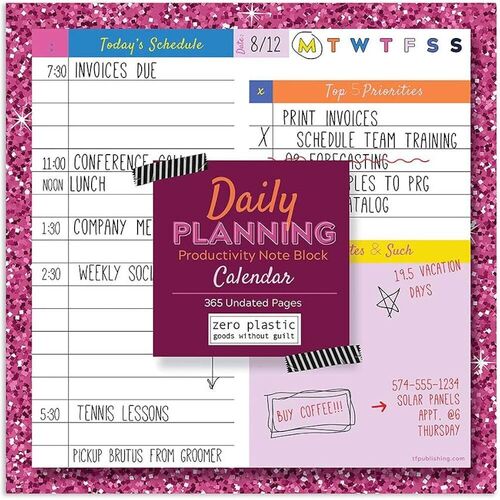 Daily Planning Productivity Notebook Calendar