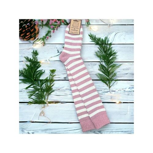 Jess & Lou Knee High/Welly Pink & Cream Striped