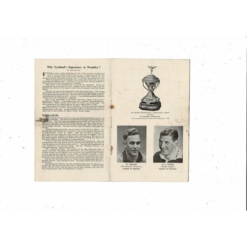 1951 England v Scotland Football Programme