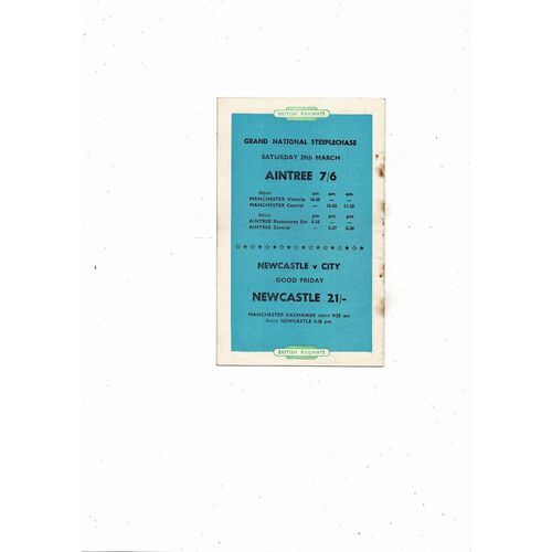1957/58 Manchester City v Arsenal Football Programme