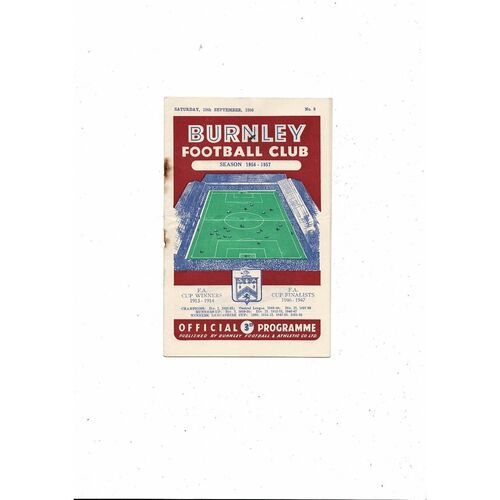 1956/57 Burnley v Portsmouth Football Programme