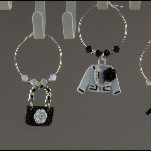 Enamel Boutique Wine Glass Charms - set 6