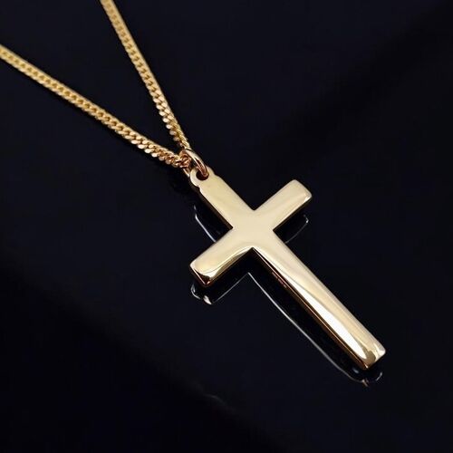 Heavy gold cross pendant