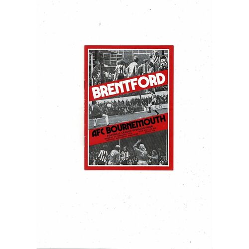 1975/76 Brentford v Bournemouth Football Programme