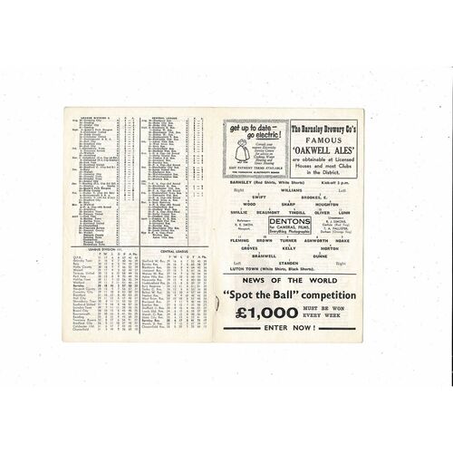 1960/61 Barnsley v Luton Town FA Cup Football Programme