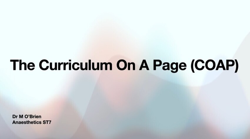 The Curriculum on a Page (COAP tool)