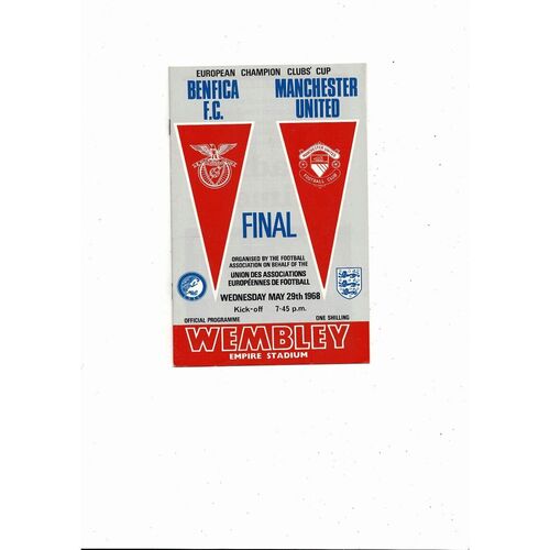 1968 Benfica v Manchester United European Cup Final Original Football Programme