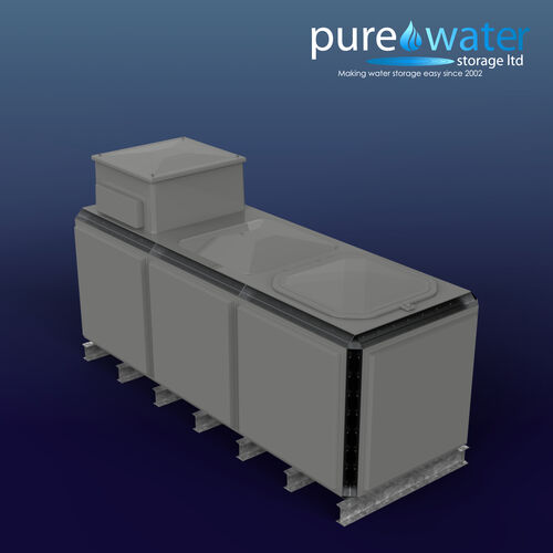 PW.3X1X1.TIF.AB - 4165 LITRE SECTIONAL WATER TANK, TOTALLY INTERNALLY FLANGED (TIF) C/W FVH